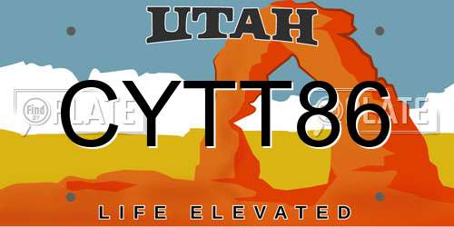 CYTT86 Utah License Plate