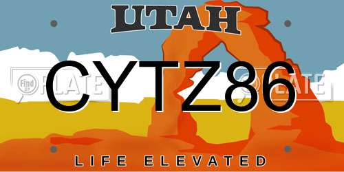 CYTZ86 Utah License Plate