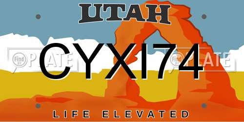 CYXI74 Utah License Plate