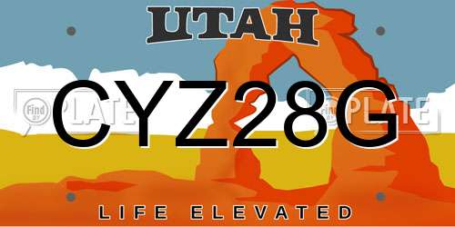 CYZ28G Utah License Plate