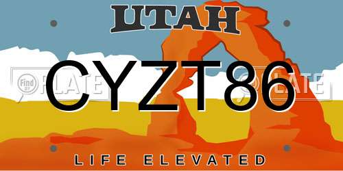CYZT86 Utah License Plate