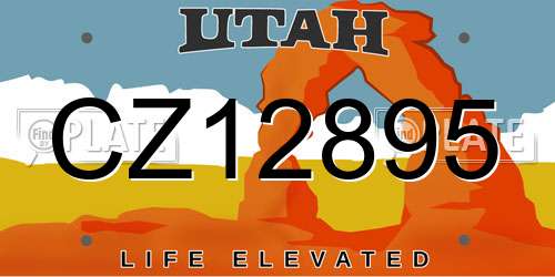 CZ12895 Utah License Plate