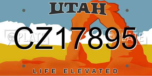 CZ17895 Utah License Plate