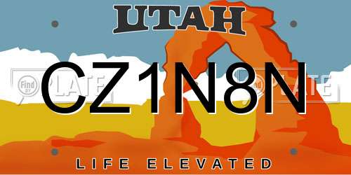 CZ1N8N Utah License Plate