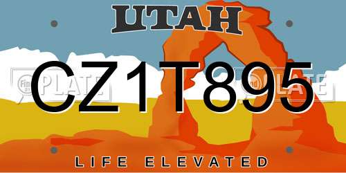 CZ1T895 Utah License Plate