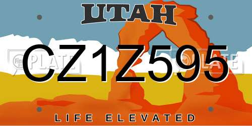 CZ1Z595 Utah License Plate