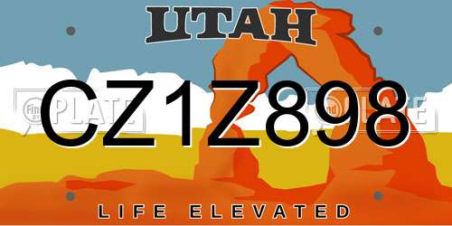 CZ1Z898 Utah License Plate