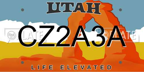 CZ2A3A Utah License Plate