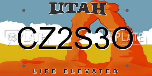 CZ2S3O Utah License Plate