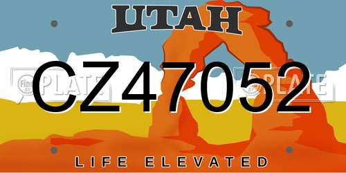 CZ47052 Utah License Plate