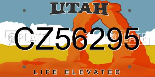 CZ56295 Utah License Plate