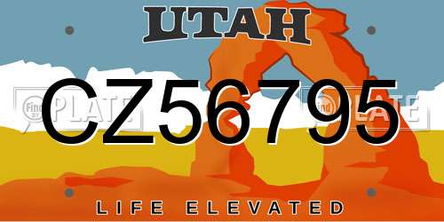 CZ56795 Utah License Plate