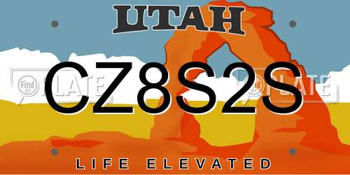 CZ8S2S Utah License Plate