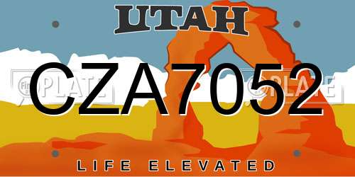 CZA7052 Utah License Plate