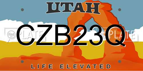 CZB23Q Utah License Plate