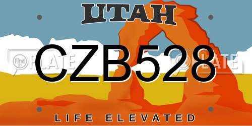 CZB528 Utah License Plate