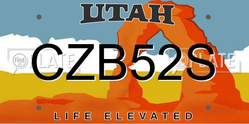 CZB52S Utah License Plate