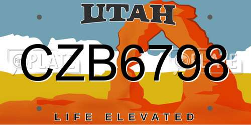 CZB6798 Utah License Plate
