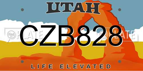CZB828 Utah License Plate