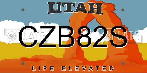 CZB82S Utah License Plate