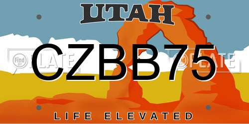 CZBB75 Utah License Plate