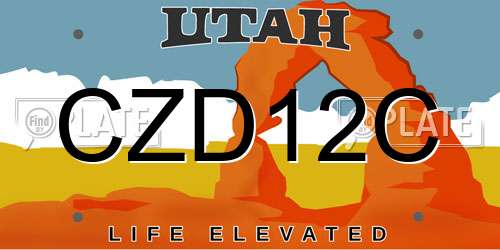 CZD12C Utah License Plate