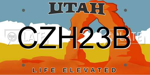 CZH23B Utah License Plate