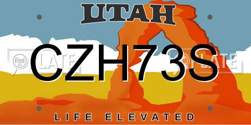 CZH73S Utah License Plate