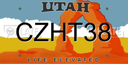 CZHT38 Utah License Plate