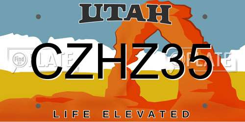 CZHZ35 Utah License Plate