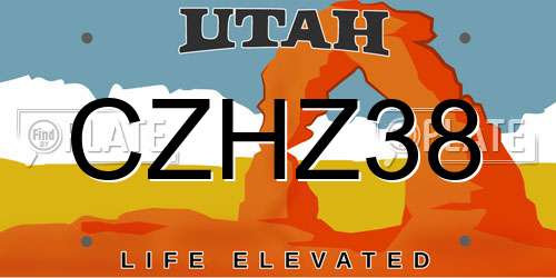 CZHZ38 Utah License Plate