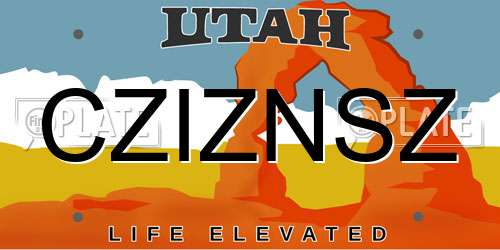 CZIZNSZ Utah License Plate