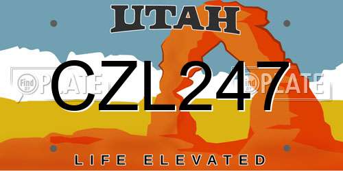 CZL247 Utah License Plate