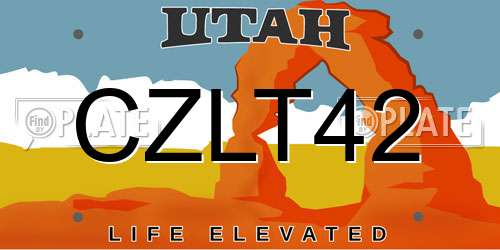 CZLT42 Utah License Plate