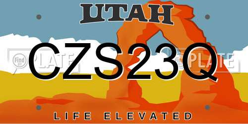 CZS23Q Utah License Plate