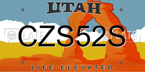 CZS52S Utah License Plate