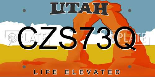 CZS73Q Utah License Plate