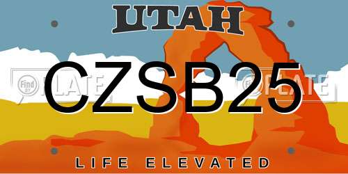 CZSB25 Utah License Plate