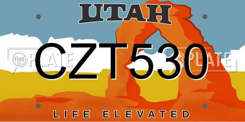CZT530 Utah License Plate