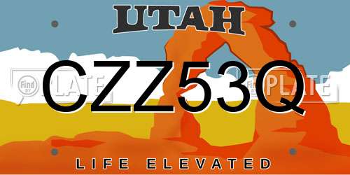 CZZ53Q Utah License Plate