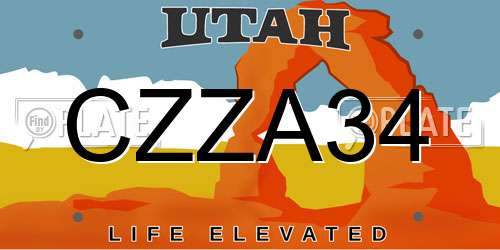 CZZA34 Utah License Plate