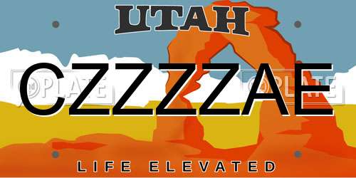 CZZZZAE Utah License Plate