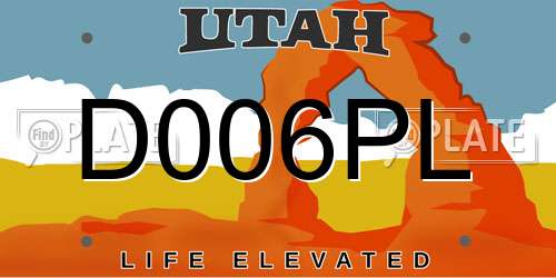 D006PL Utah License Plate
