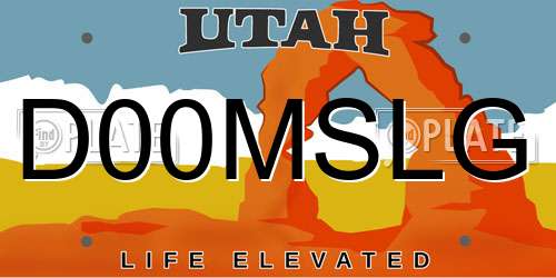 D00MSLG Utah License Plate