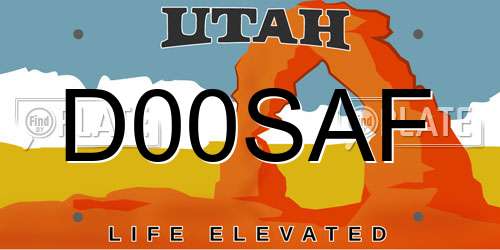 D00SAF Utah License Plate