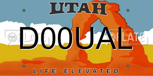 D00UAL Utah License Plate