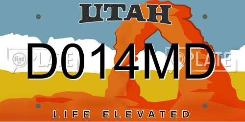 D014MD Utah License Plate