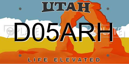 D05ARH Utah License Plate