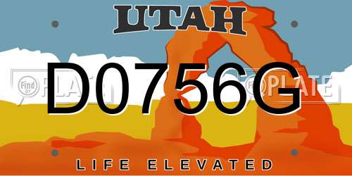 D0756G Utah License Plate