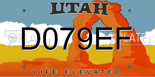 D079EF Utah License Plate